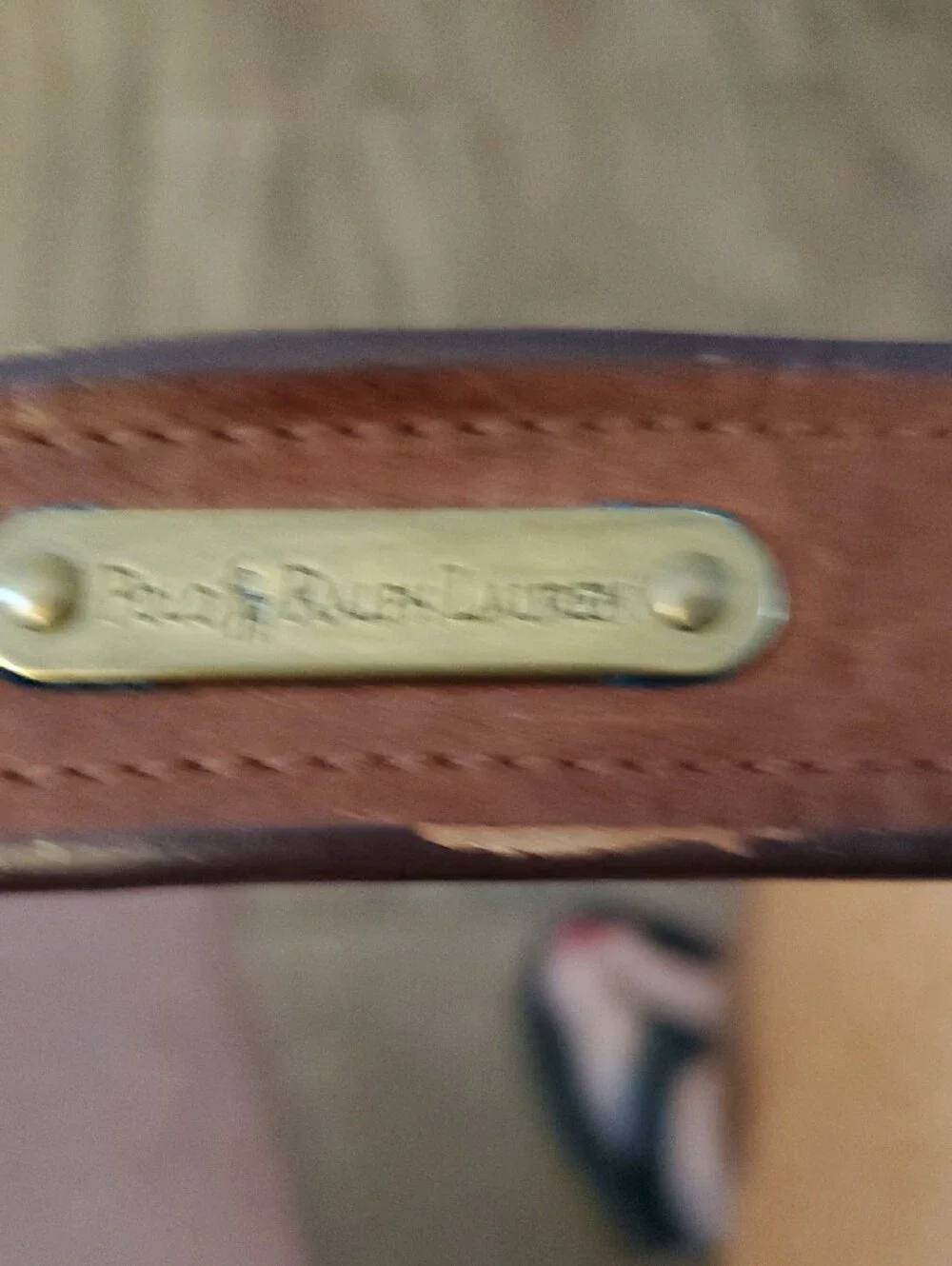 Men's Tan Leather Shoulder Strap with Brass Accent